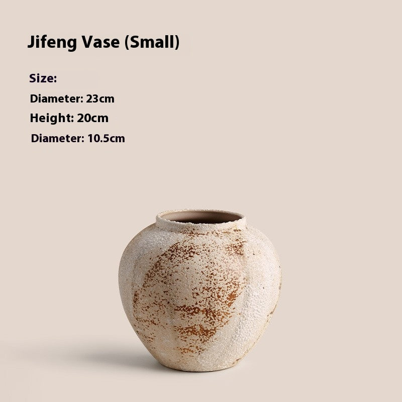 Retro Silent Style Pottery Pot Vase Decorative Ornament